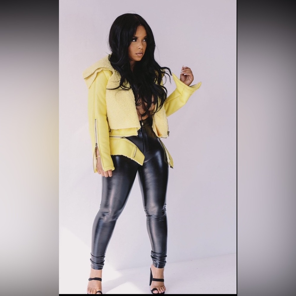 I Dare You Jacket Yellow Size: Med By: Nichole Lynel